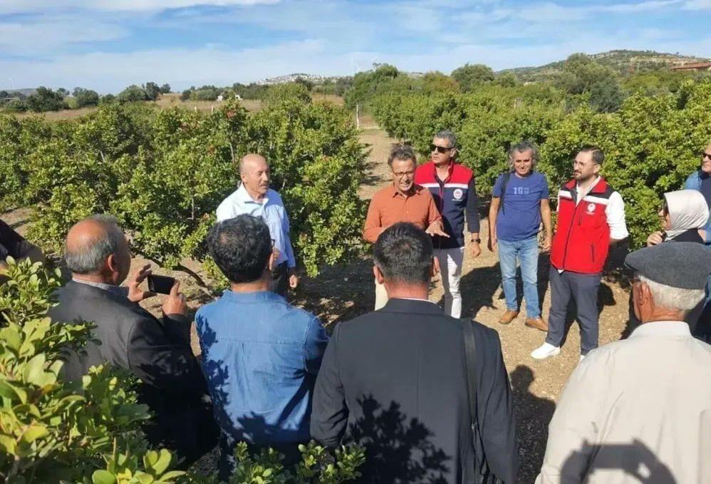 Sakız Ağacı i&ccedil;in Aydınlı &uuml;reticilerden &Ccedil;eşme&rsquo;ye ziyaret
