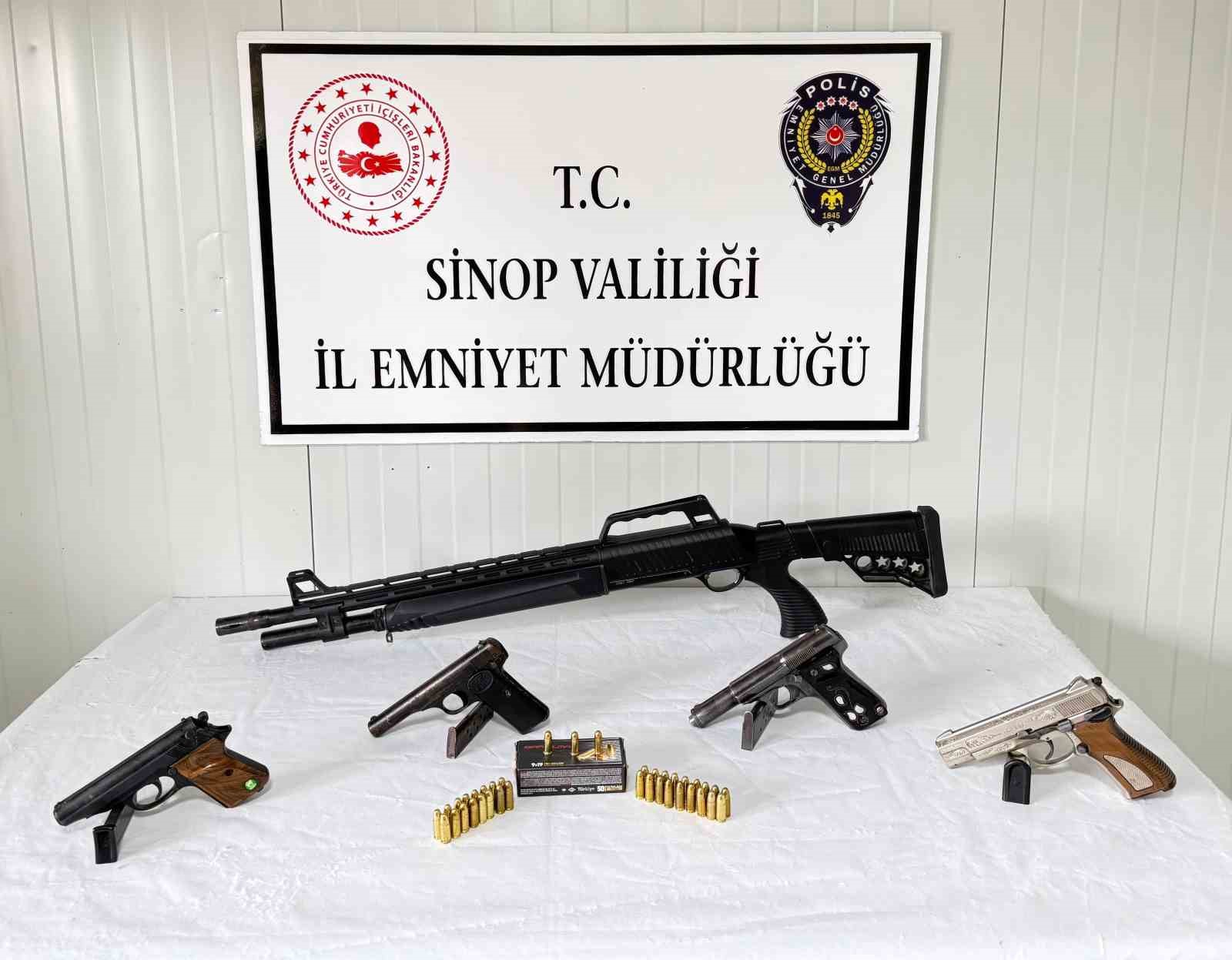 Sinop’ta silah kaçakçılığı operasyonu: 3 gözaltı