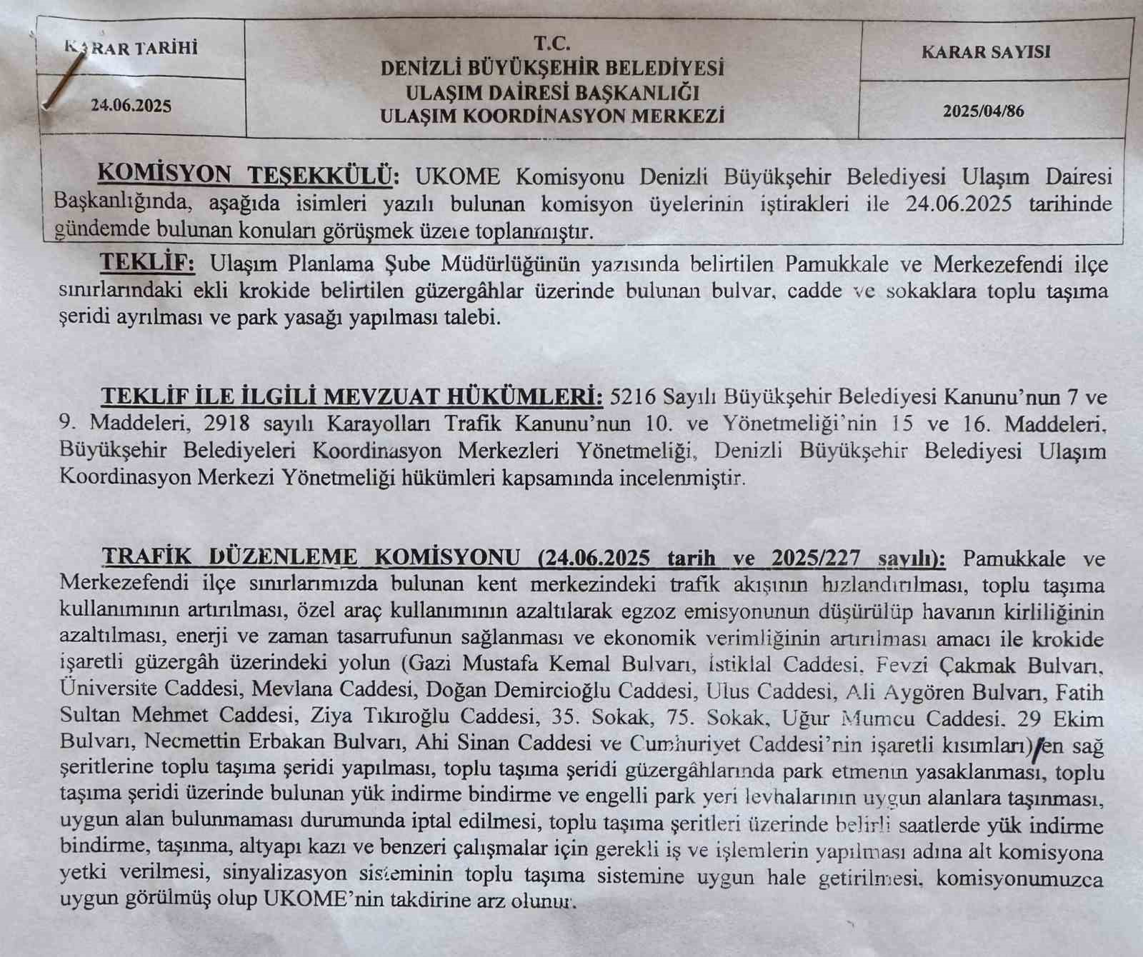 Denizli’de tartışmalı otobüs yolu projesi 17 caddede daha hayata geçiriliyor
