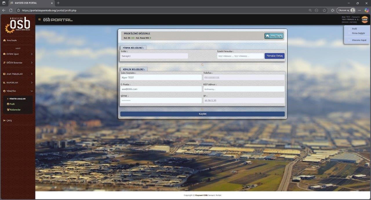 Kayseri OSB’nin ‘E-OSB Portalı’ sanayicinin hizmetinde
