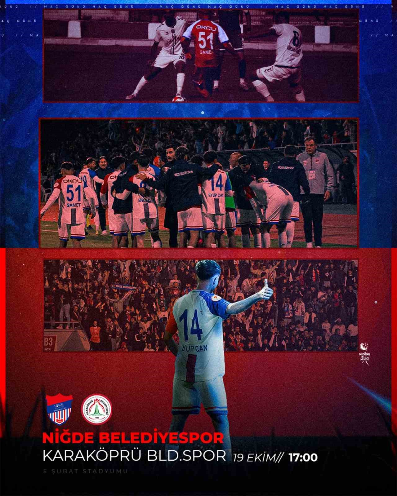 Niğde Belediyespor, Karaköprü Belediyespor’u ağırlayacak