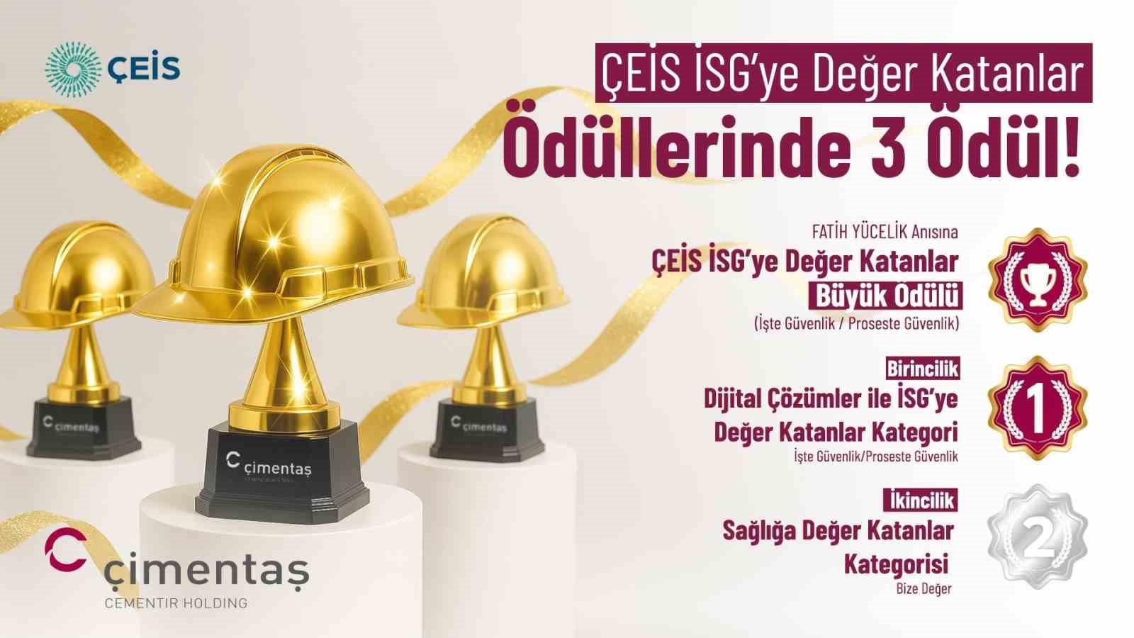 &Ccedil;imentaş&rsquo;ın iş sağlığı ve g&uuml;venliği alanındaki başarıları &uuml;&ccedil; &ouml;d&uuml;lle ta&ccedil;landı
