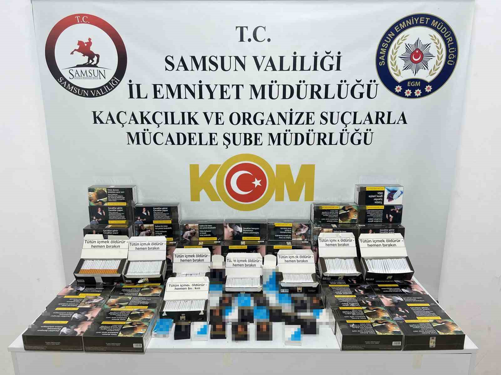 Samsun’da uyuşturucu hap ve kaçak makaron operasyonu