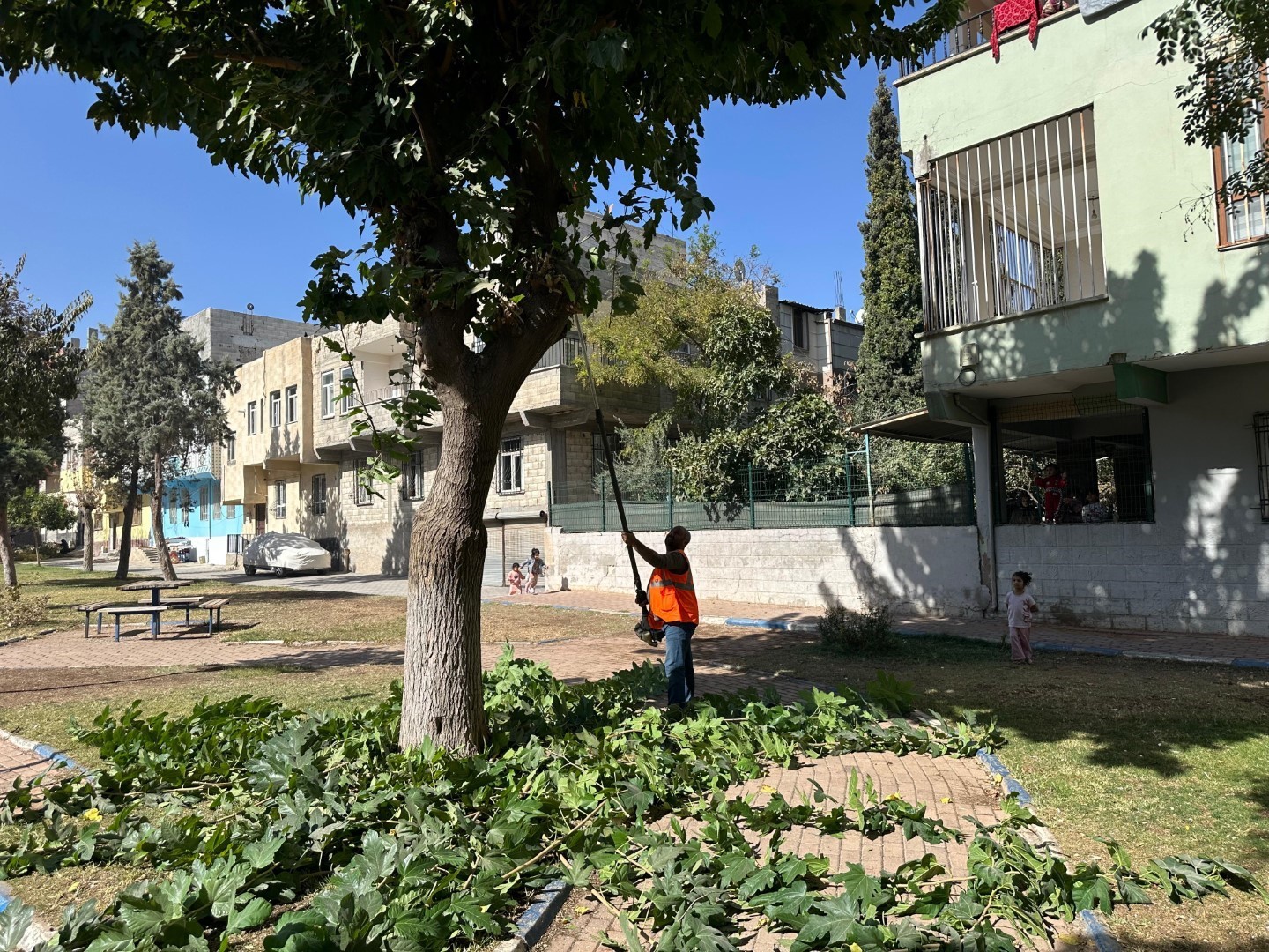 Eyyübiye’deki parklarda sonbahar bakımı