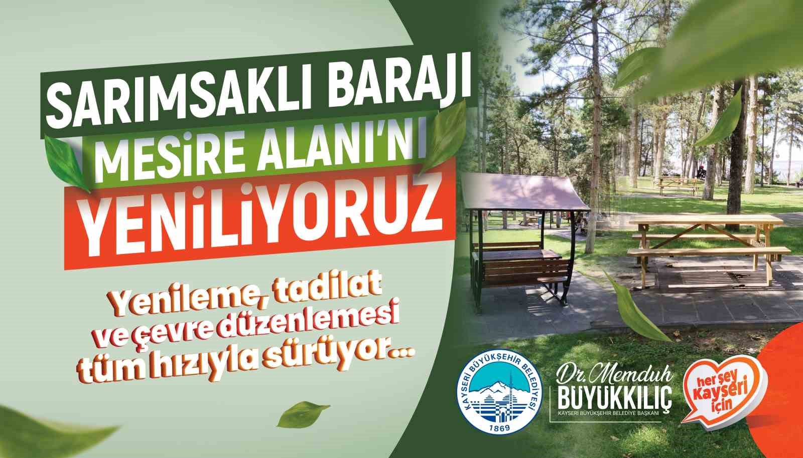 Büyükşehir, Sarımsaklı Barajı Mesire Alanı’nı yeniliyor