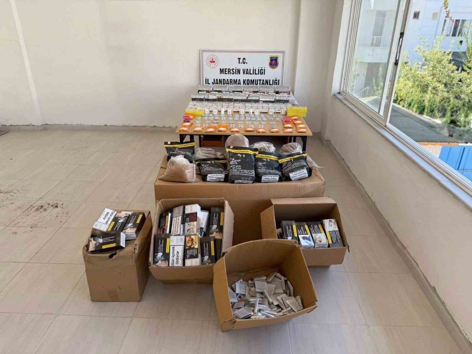 Mersin’de kaçak sigara operasyonu: Binlerce kaçak makaron ve tütün ele geçirildi
