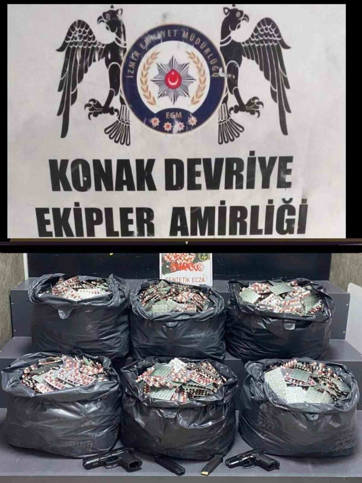 İzmir’de 42 bin 500 adet uyuşturucu hap ele geçirildi