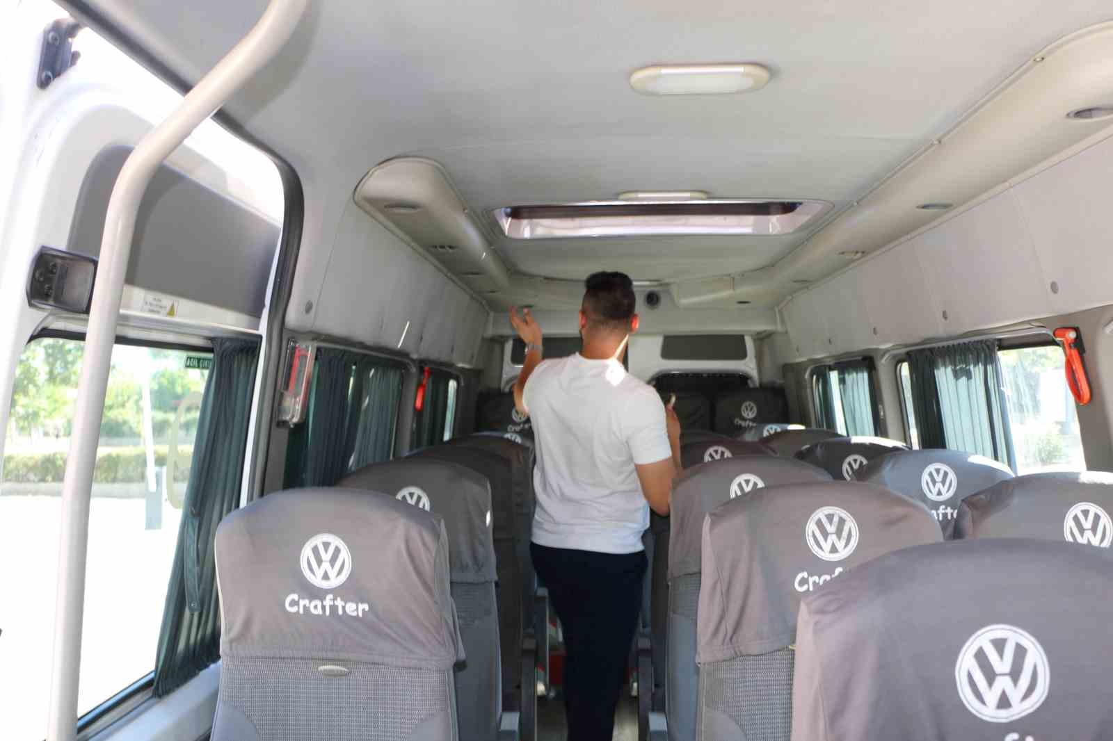 UKOME ekipleri servis ara&ccedil;larını inceliyor
