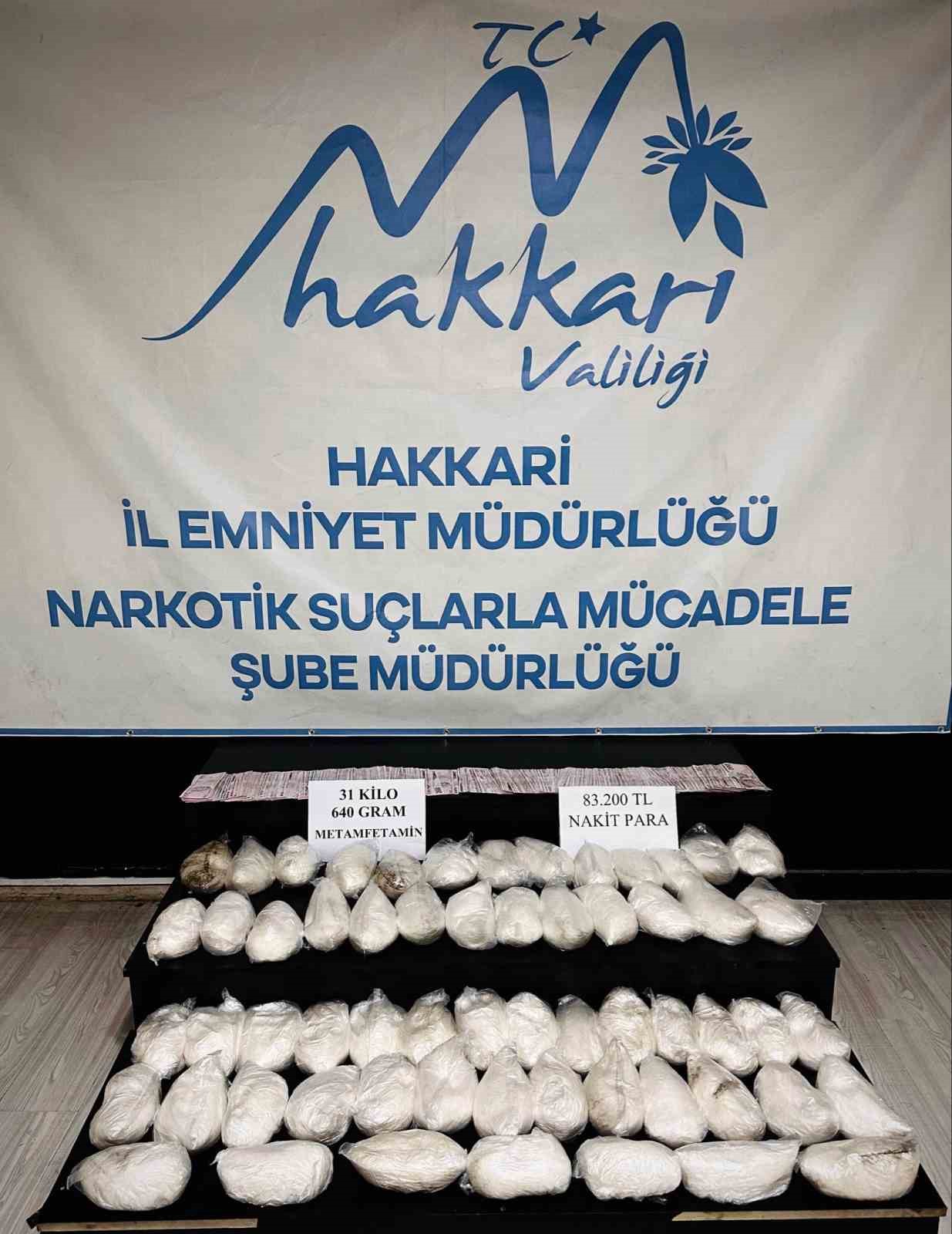 Hakkari’de 31 kilo uyuşturucu ele geçirildi
