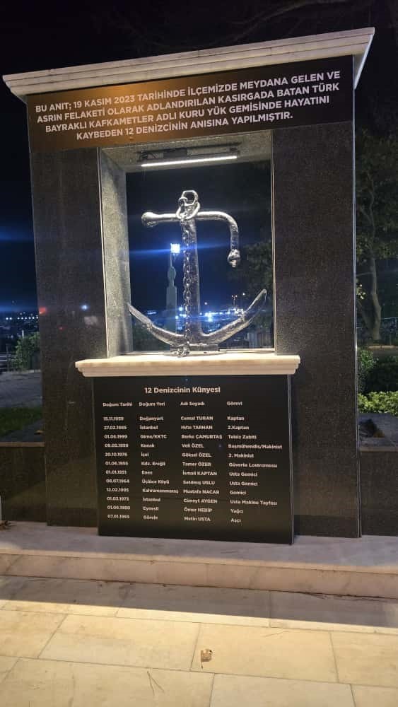 Kdz. Ereğli’de hayatını kaybeden 12 denizci anısına anıt yapıldı