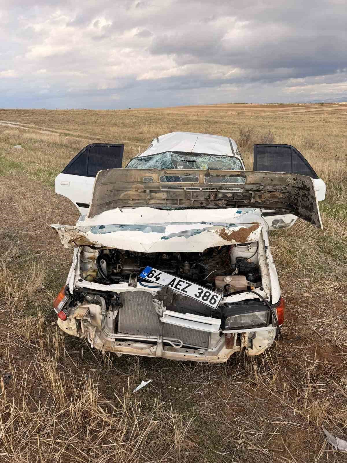 Uşak’ta otomobil tarlaya düştü: 1 kişi yaralandı