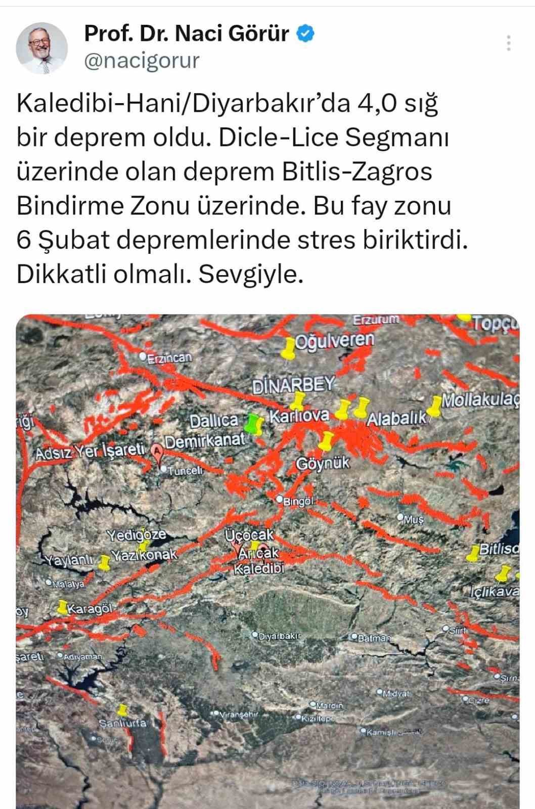 Uzmanlardan Diyarbakır’daki depreme ilişkin uyarı