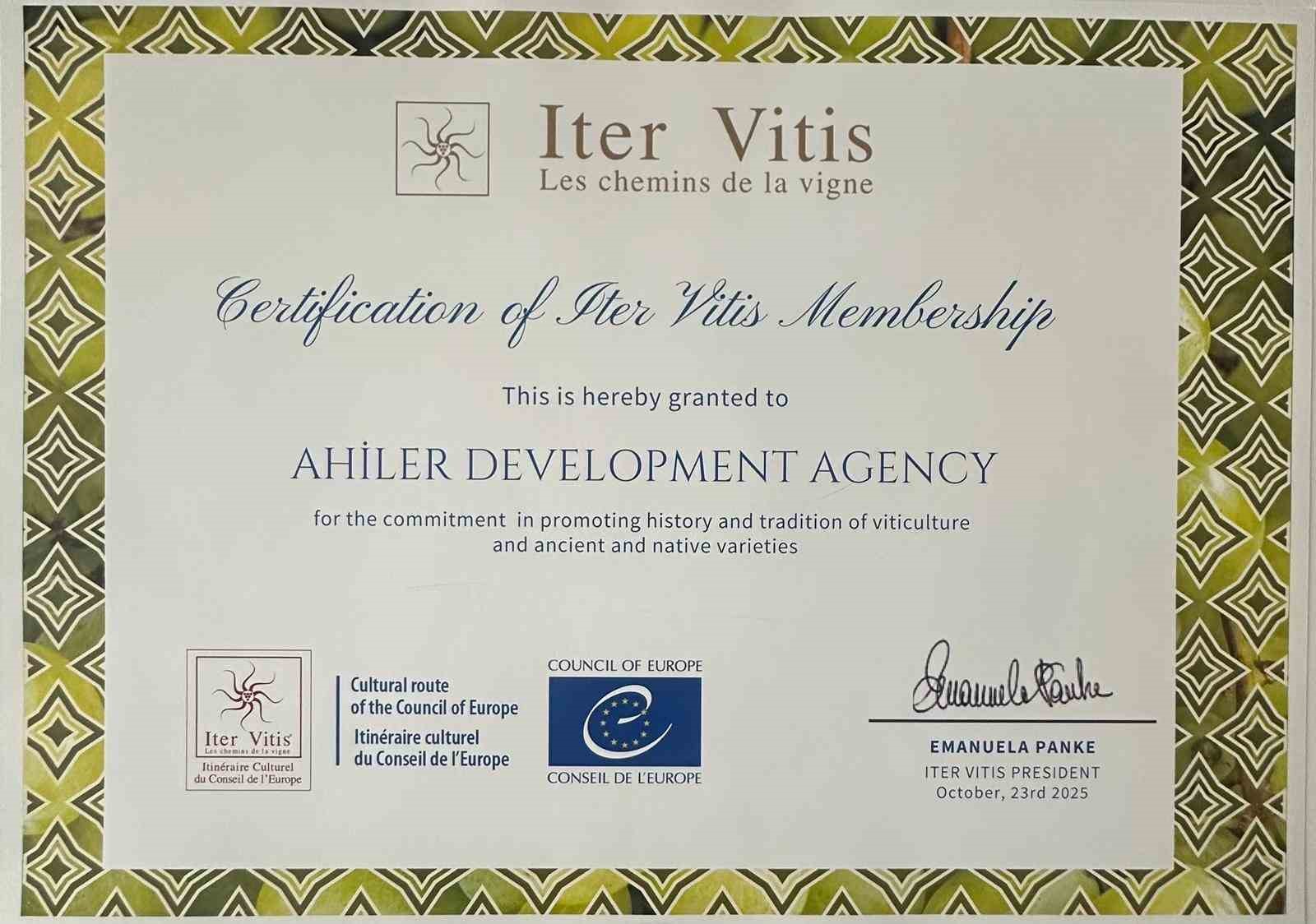 Kapadokya, Avrupa Konseyi Kültür Rotaları’dan Iter Vitis - Bağcılık Rotası’na dahil oldu