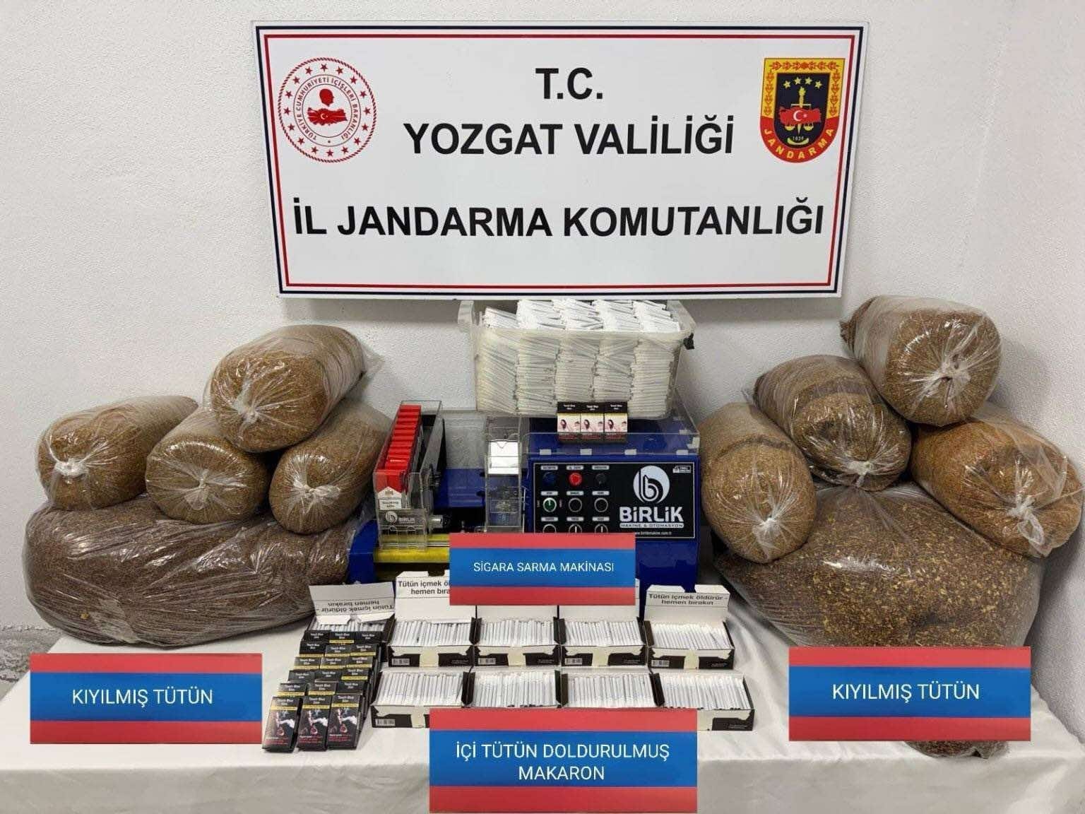 Yozgat’ta 10 bin 600 adet kaçak makaron ele geçirildi