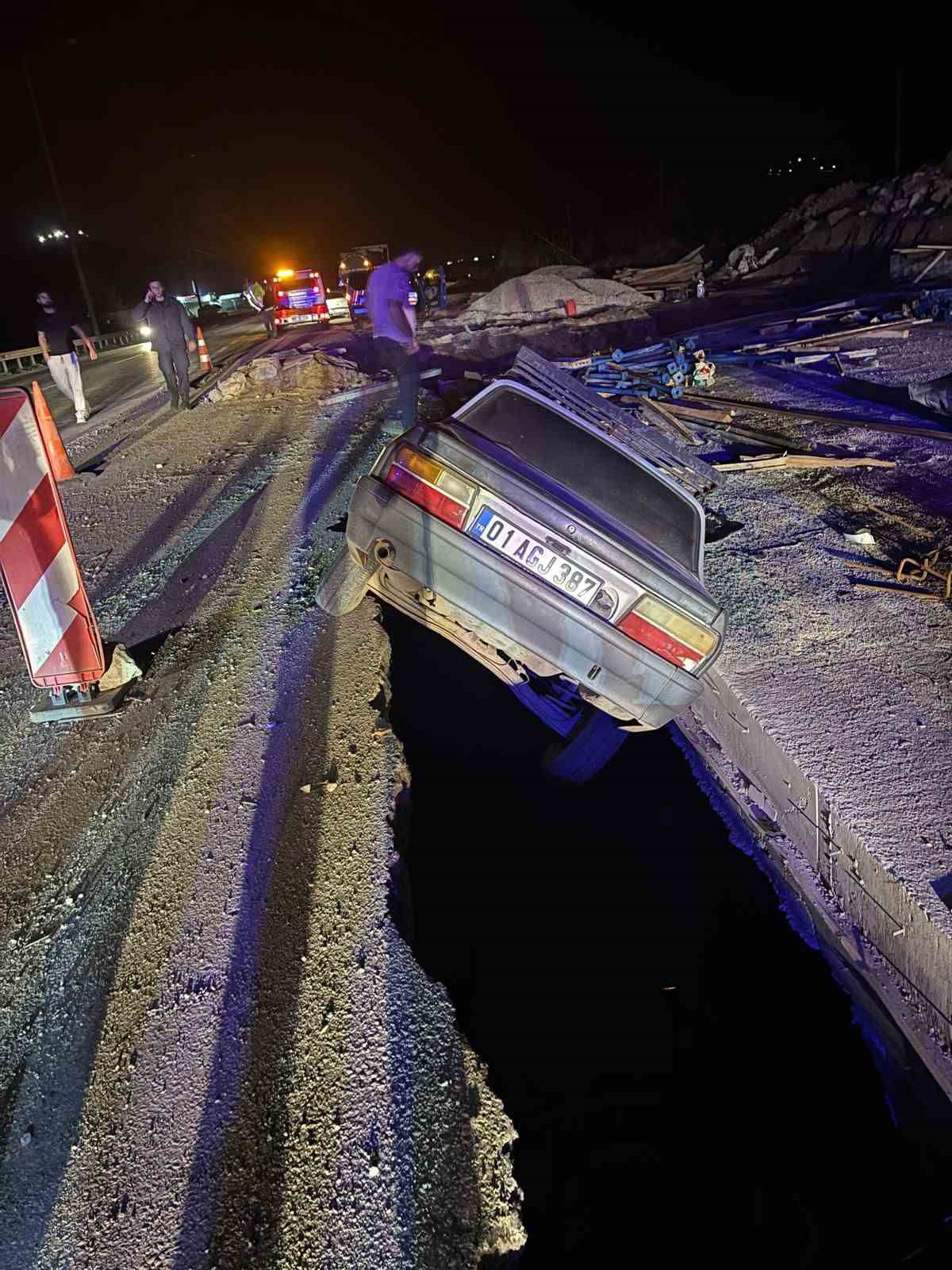 Osmaniye’de iki otomobil 1 saat arayla aynı çukura düştü: 1 kişi yaralandı