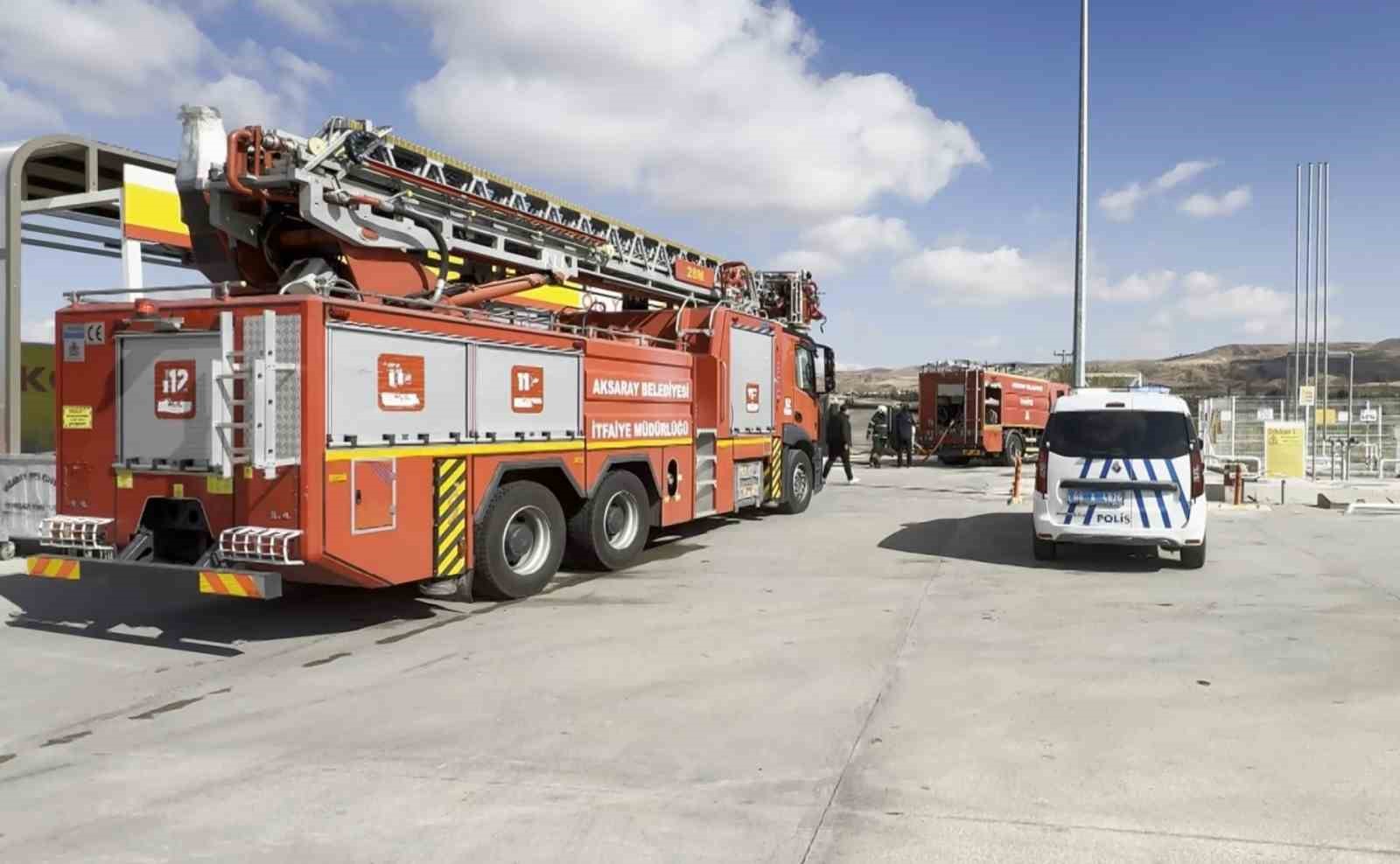Aksaray’da akaryakıt istasyonundaki yangın korkuttu