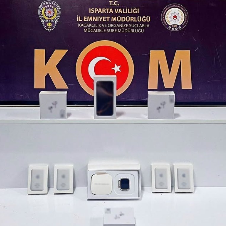 Isparta’da 33,5 litre kaçak alkol ve elektronik cihaz yakalandı