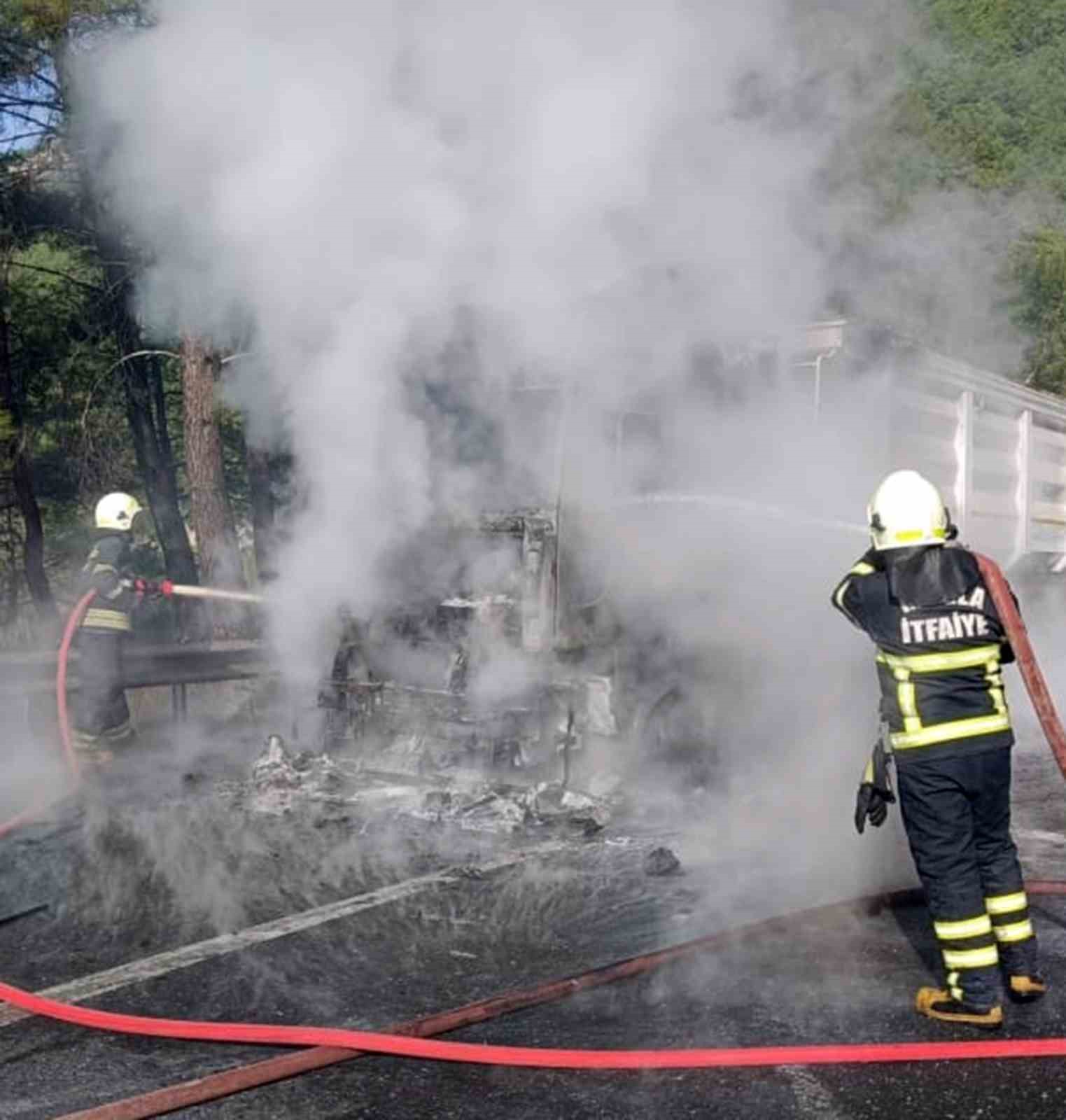 Sakar rampasında araç yangını