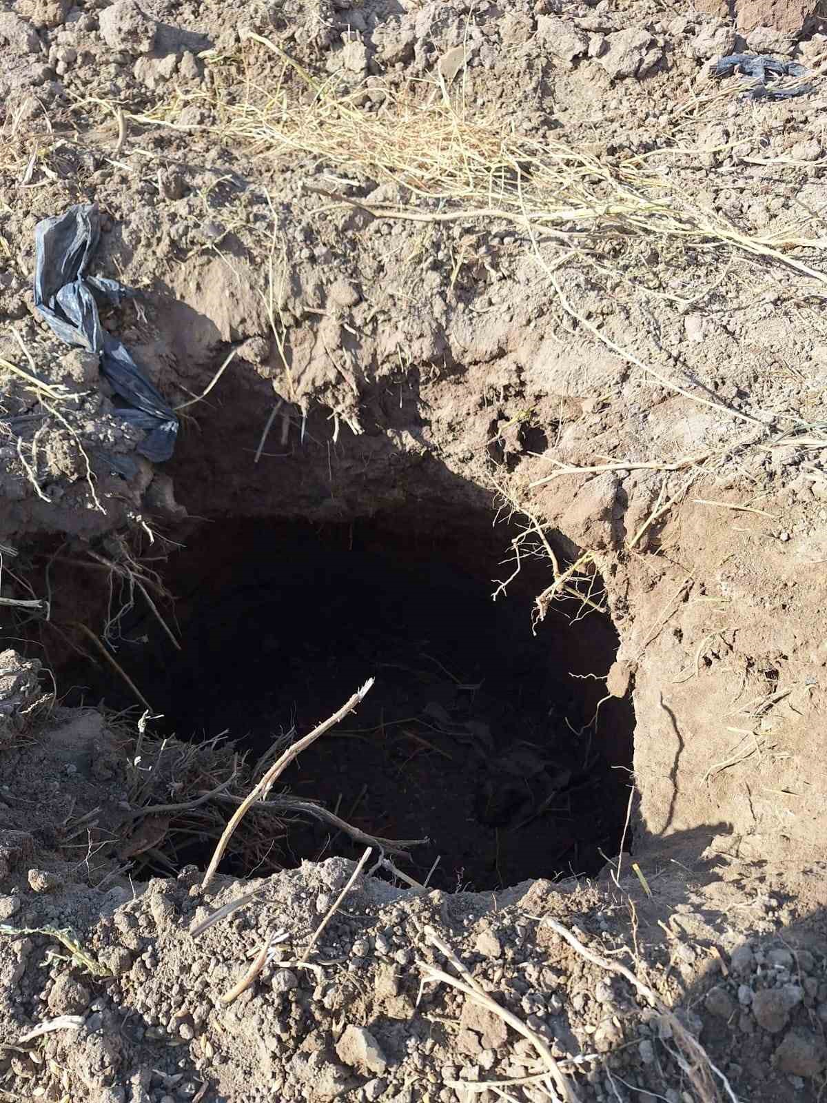 Çivril’de tarlada oluşan obruk korkuttu