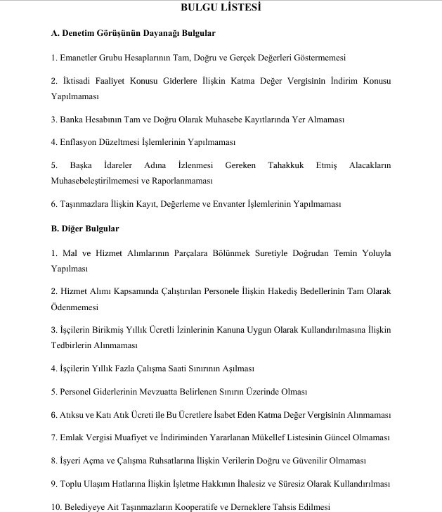 Sayıştay raporu: Sinop Belediyesi’nde usulsüzlük zinciri
