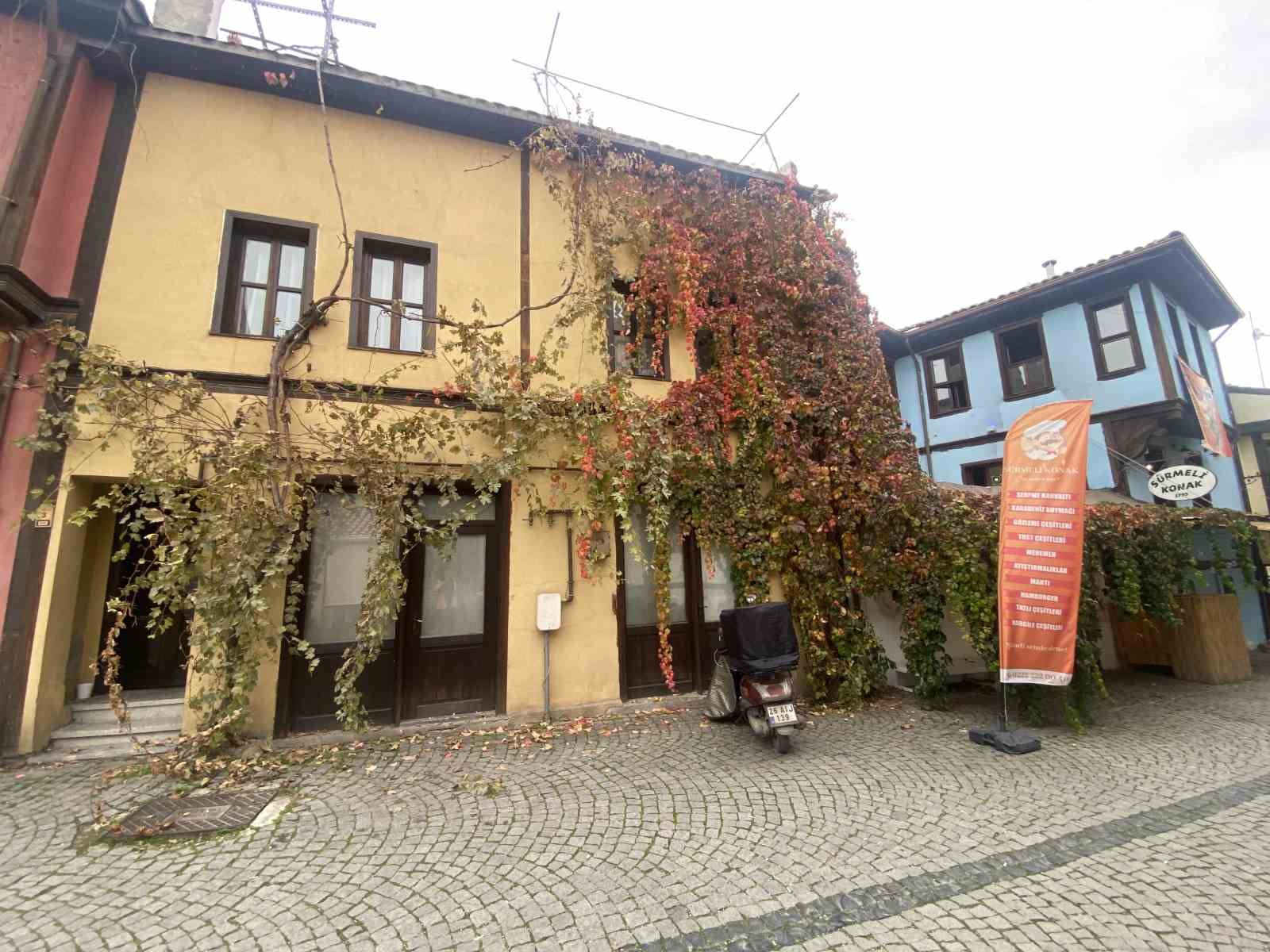 Bitkiler ile kaplanan tarihi yapı kartpostallık manzara oluşturuyor