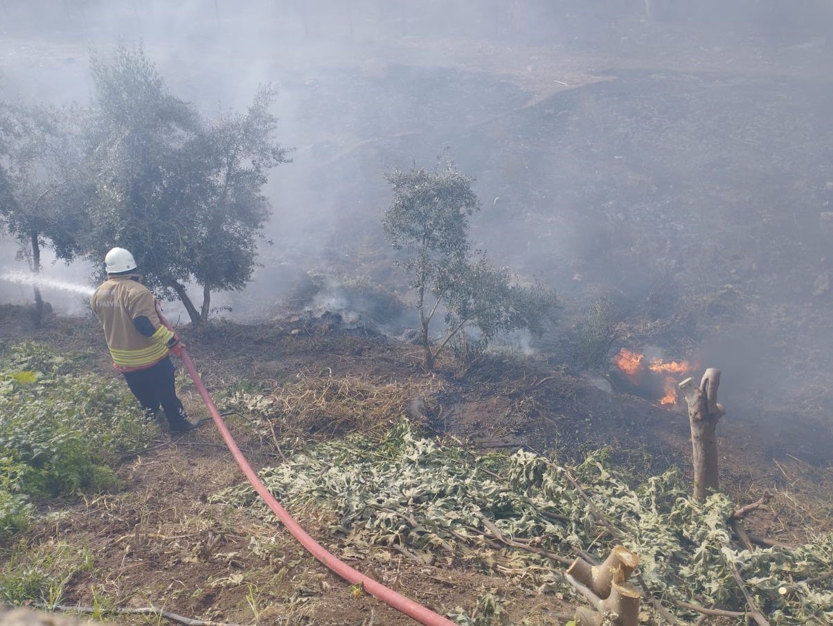 Kumlu’da bahçe yangını
