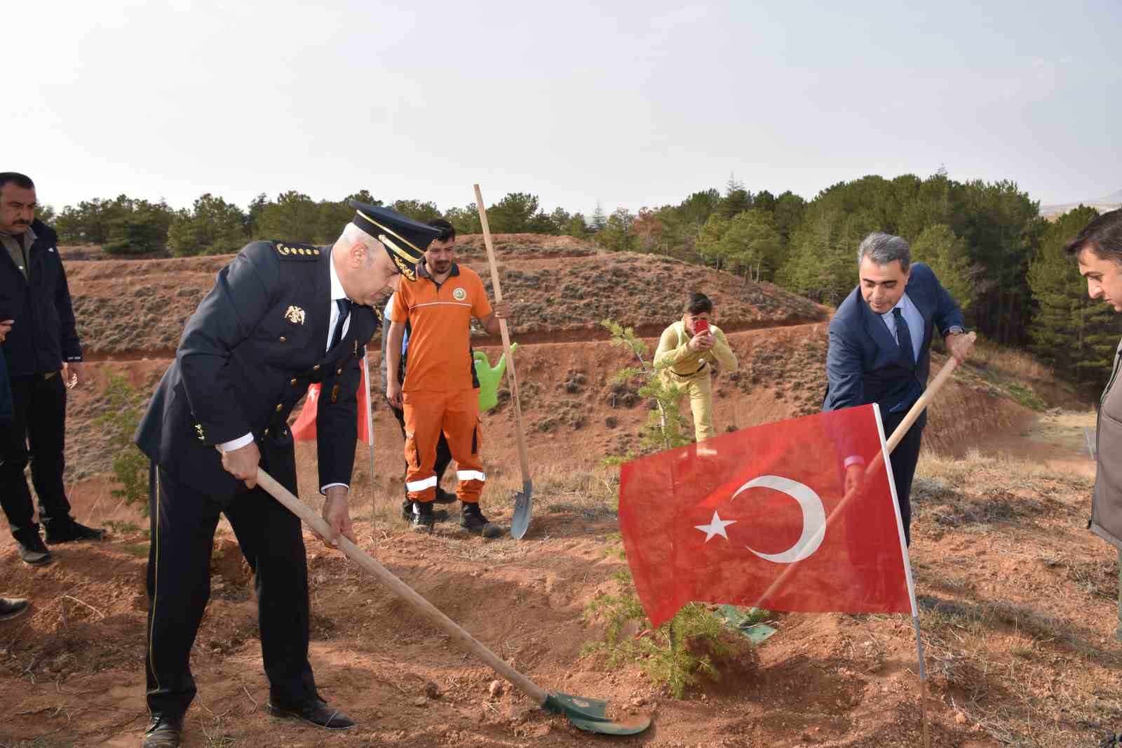 Kırşehir’de şehitler anısına 500 fidan toprakla buluştu