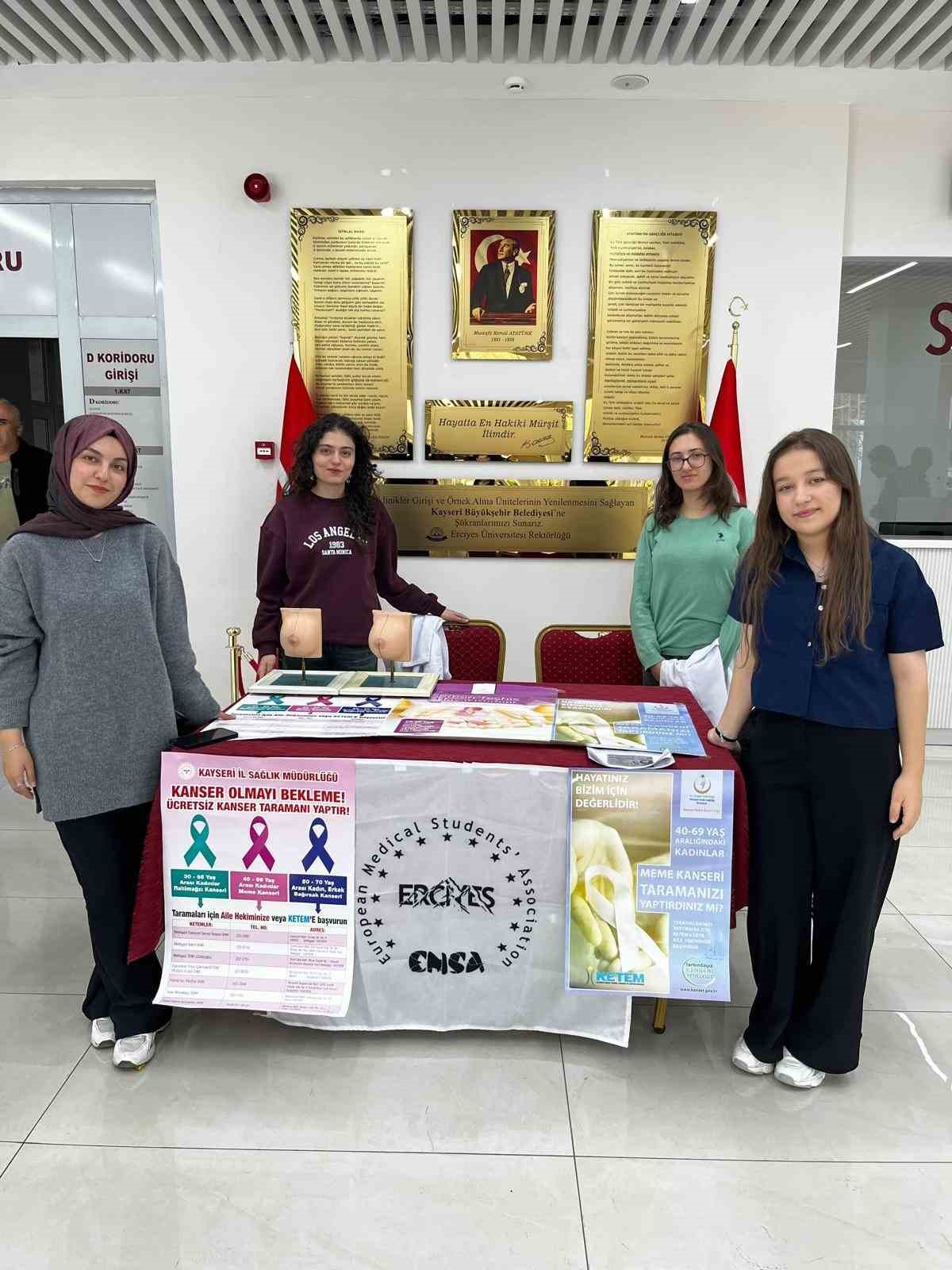 ER&Uuml; Hastaneleri&rsquo;nde meme kanserinde erken teşhisin &ouml;nemi anlatıldı
