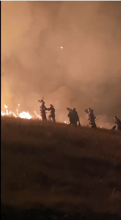 Ermenistan sınırında korkutan örtü yangını