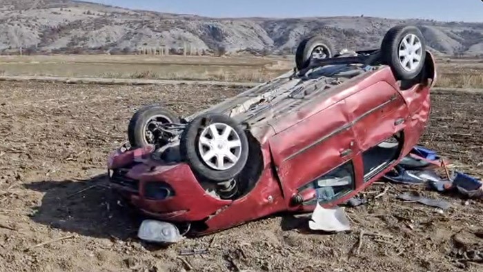 Çorum’da otomobil takla attı: 1 yaralı