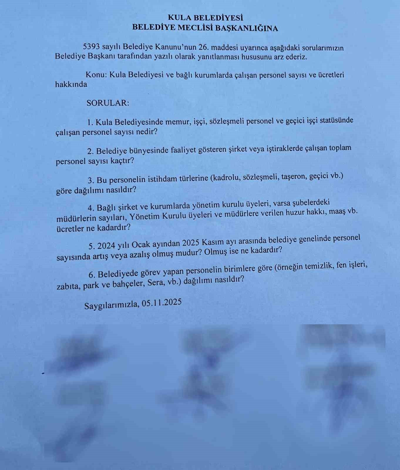 Kula Belediyesi&rsquo;nde personel sayısı tartışması: "Başkan cevap verecek mi"
