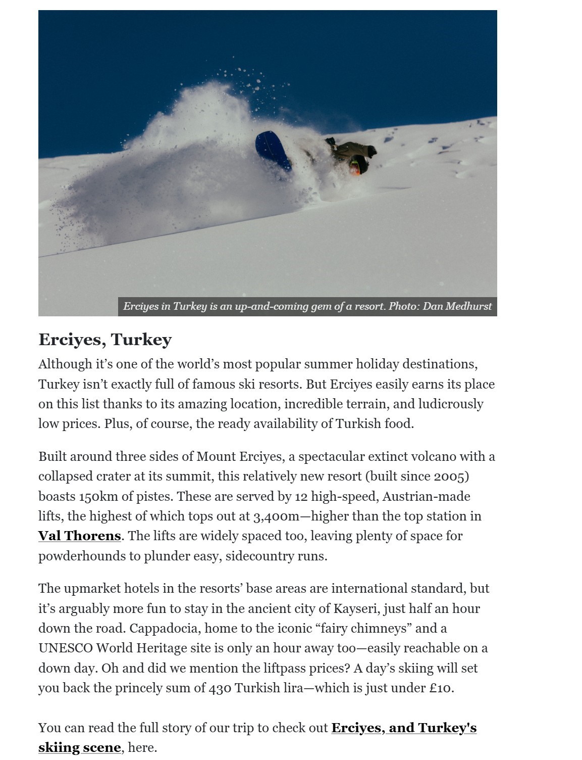 Erciyes; dünyanın en iyi 25 kayak merkezi arasında
