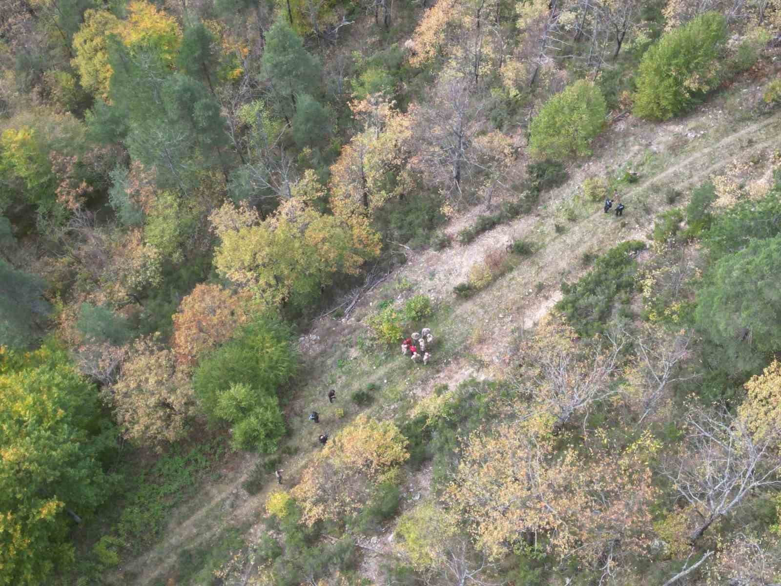 5 yaşındaki Osman’ın cansız bedeninin bulunduğu bölge havadan görüntülendi
