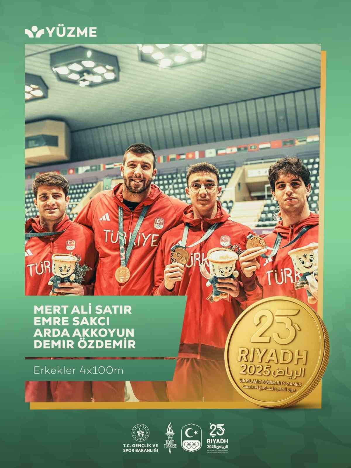 Yüzmede karışık bayrak takımları altın madalya kazandı