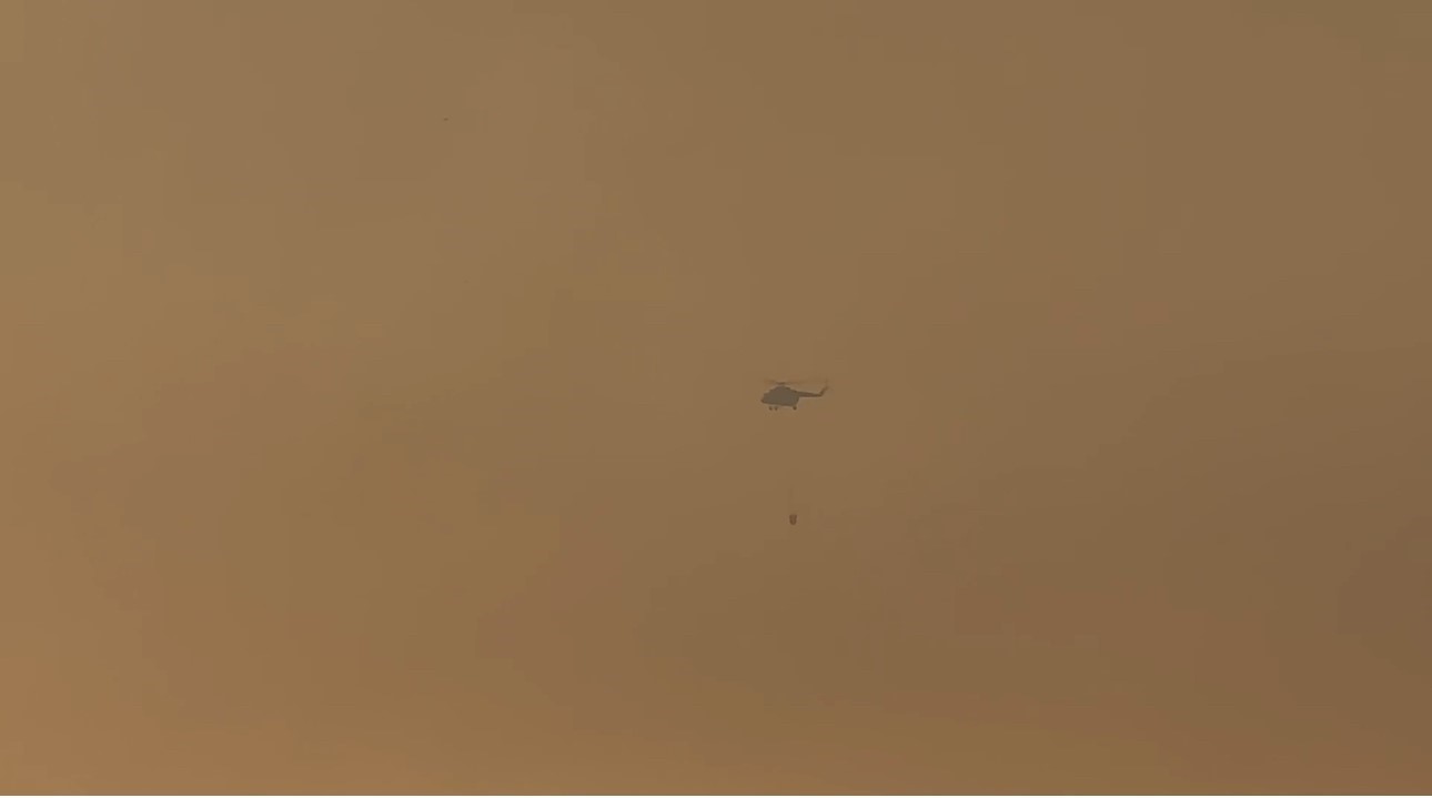 Yüksekova’nın kuş cennetindeki yangına havadan müdahale