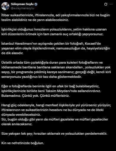 Süleyman Soylu: &quot;Kin ve nefretinizde boğulun&quot;