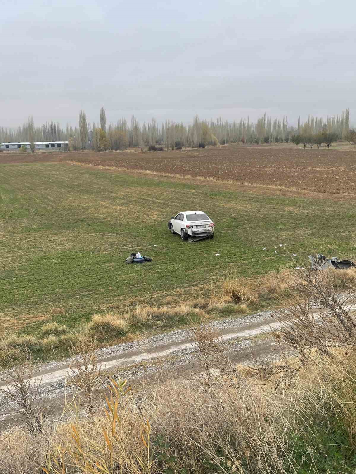 Şarampole giren otomobil sürücüsü yaralandı