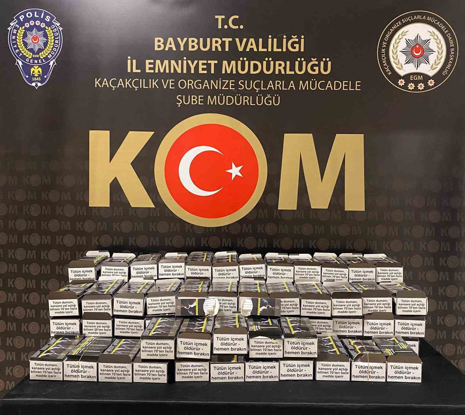 Bayburt’ta kaçak tütün ve alkol operasyonu yapıldı