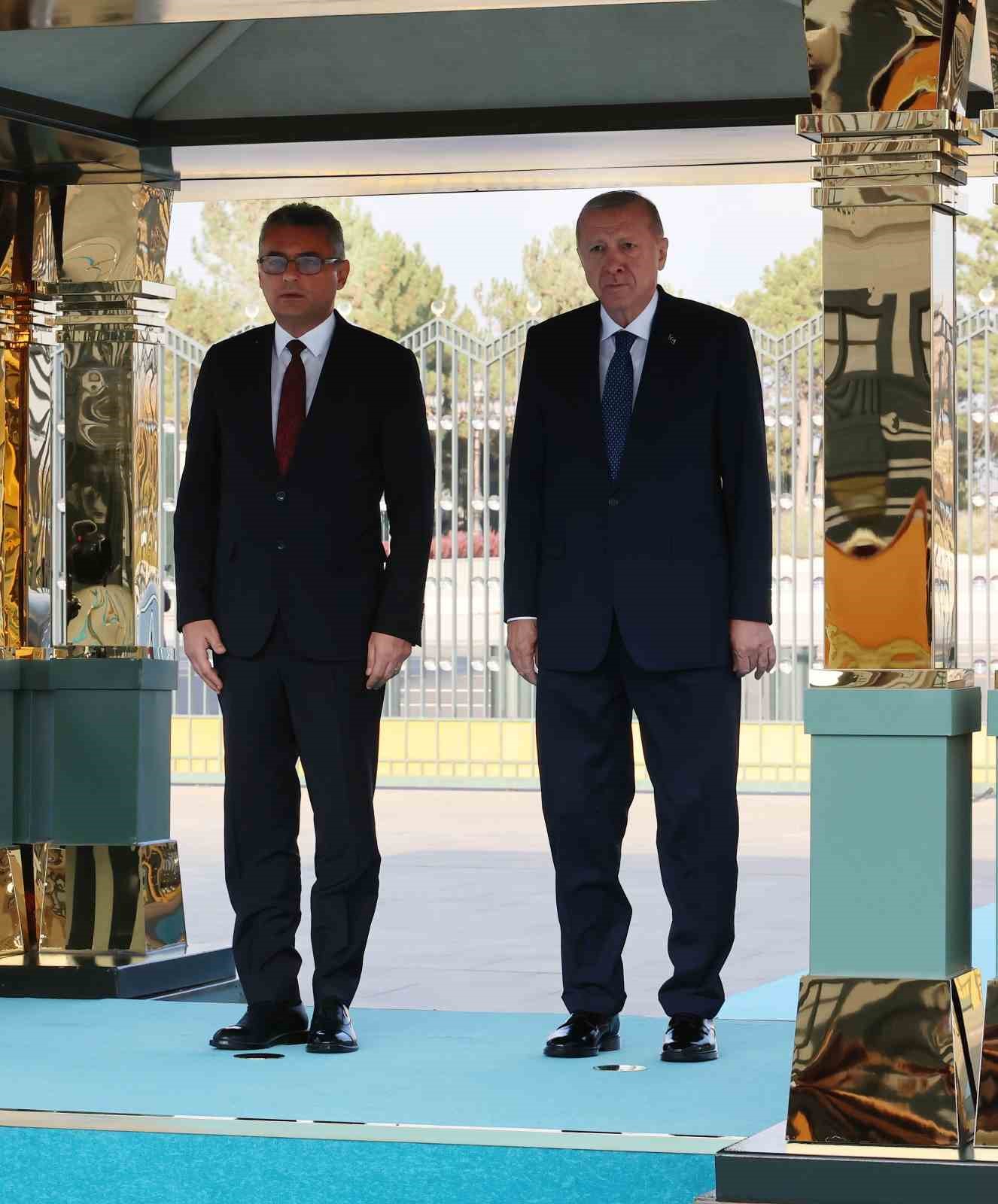 Cumhurbaşkanı Erdoğan, KKTC Cumhurbaşkanı Erhürman’ı resmi törenle karşıladı