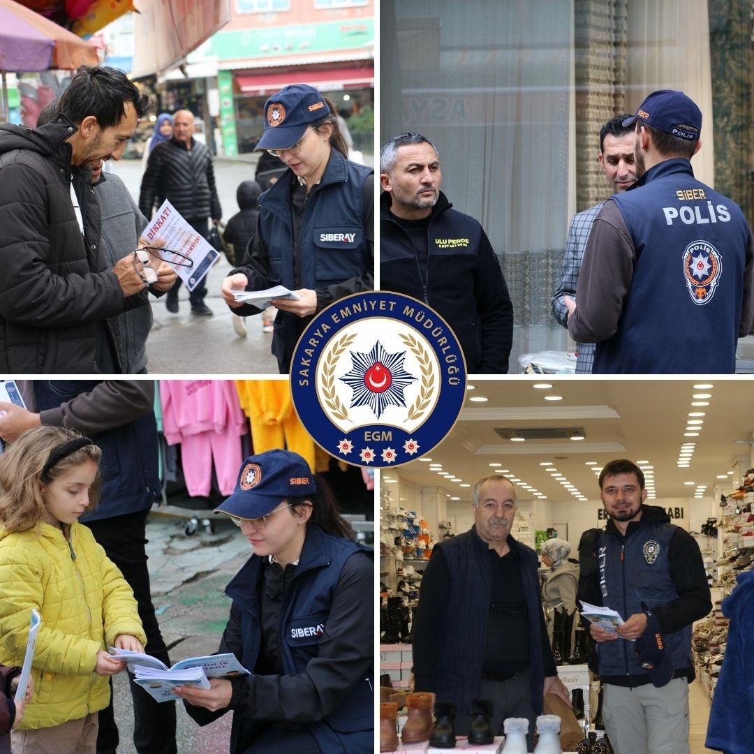 Sakarya polisinden siber su&ccedil;lara karşı bilin&ccedil;lendirme &ccedil;alışması
