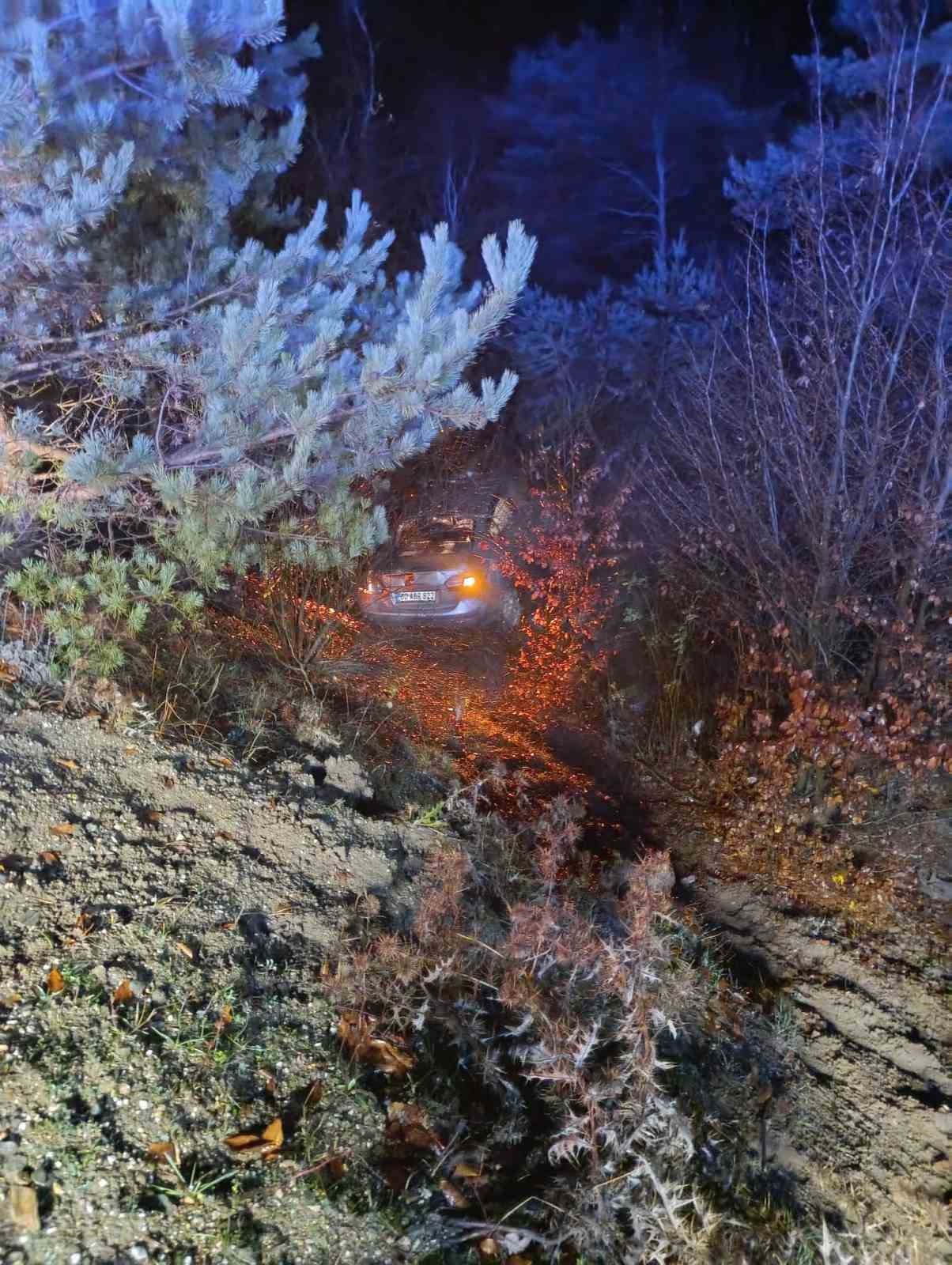 Alkollü sürücünün kullandığı araç şarampole yuvarlandı: 1 yaralı