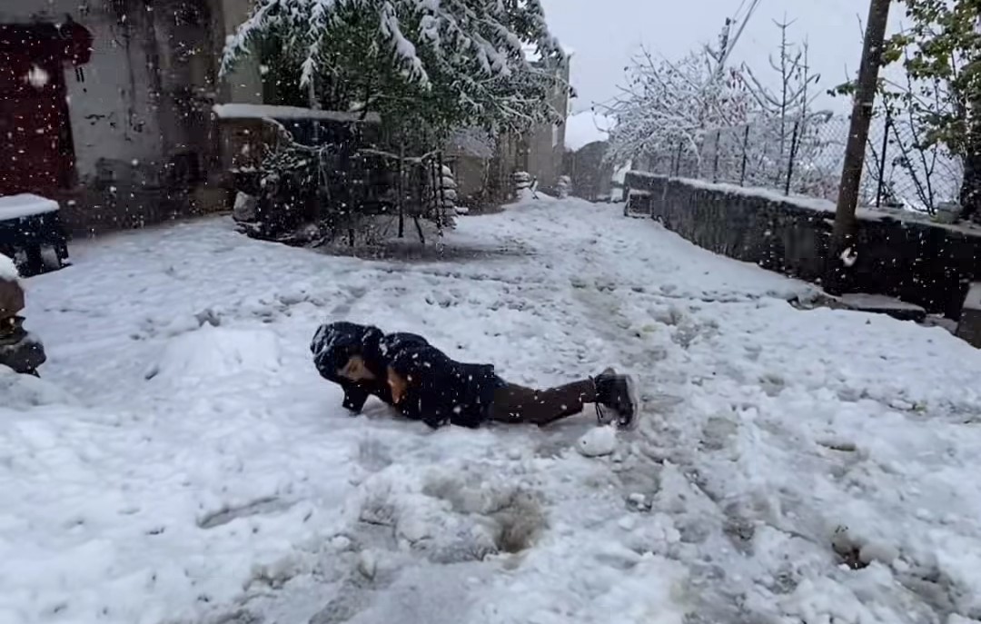 Van&rsquo;ın Bah&ccedil;esaray il&ccedil;esinde kar etkili oldu
