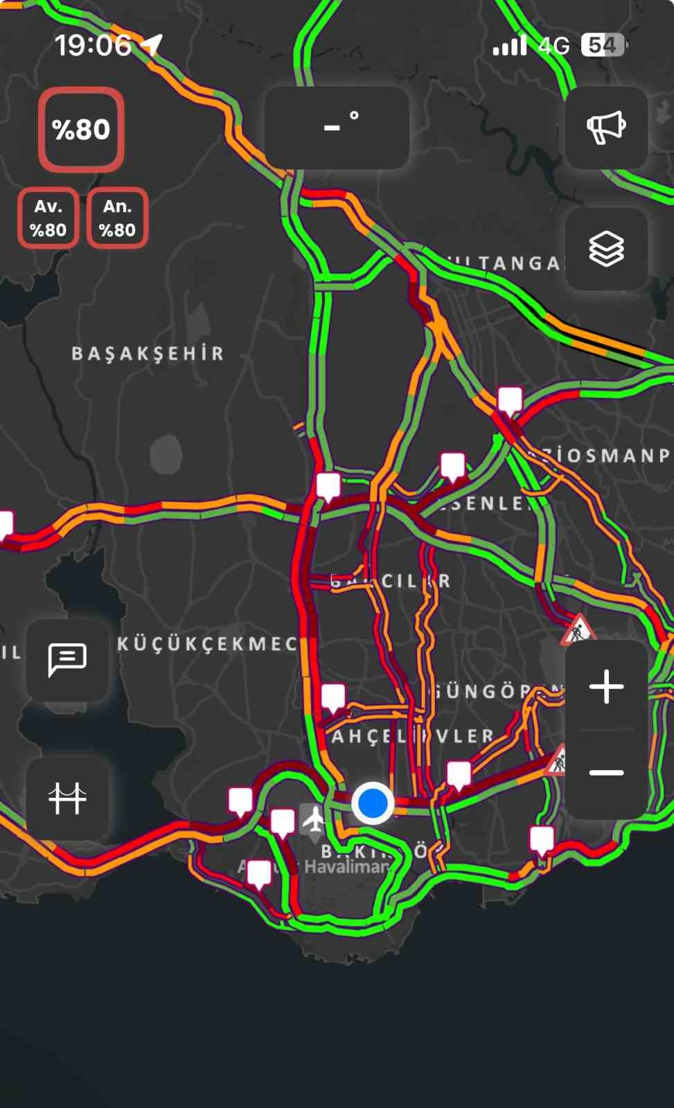 İstanbul’da trafik yoğunluğu yüzde 80’e ulaştı
