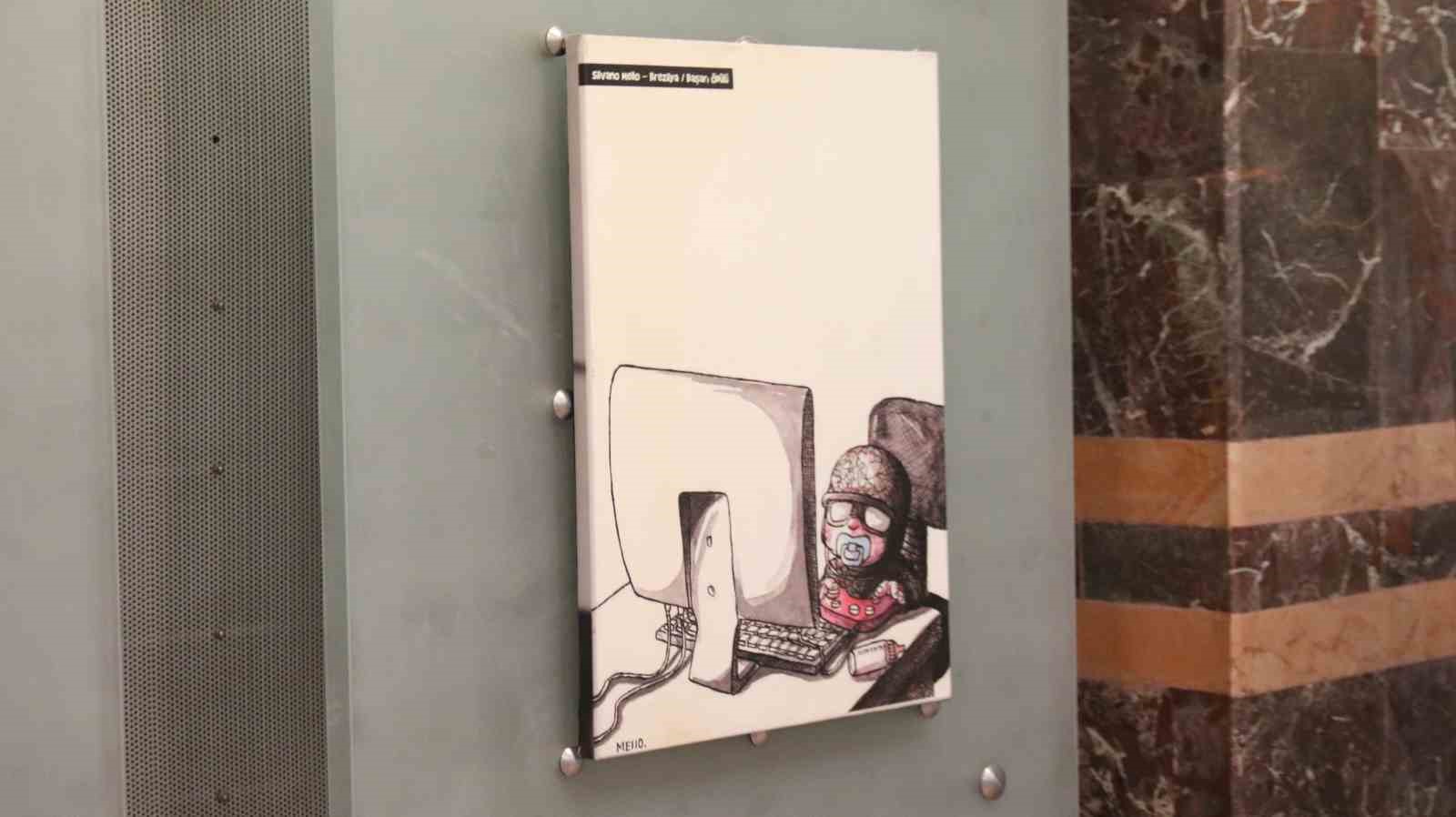 ESOG&Uuml;&rsquo;de bağımlılık temalı karikat&uuml;r sergisi a&ccedil;ıldı
