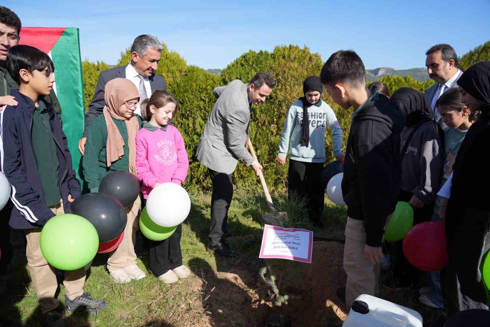 Gazze’deki çocukların hatırasına Muğla’da anlamlı fidan dikimi programı