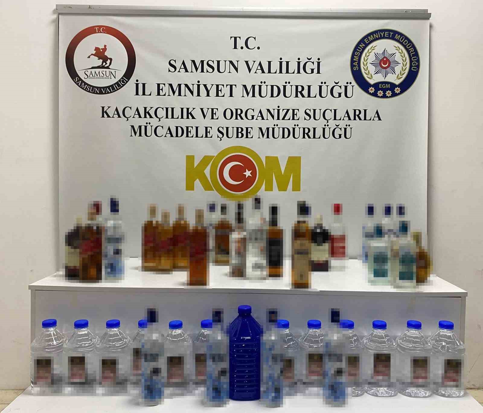 Samsun’da 28,1 litre sahte içki ve 35 litre etil alkol ele geçirildi