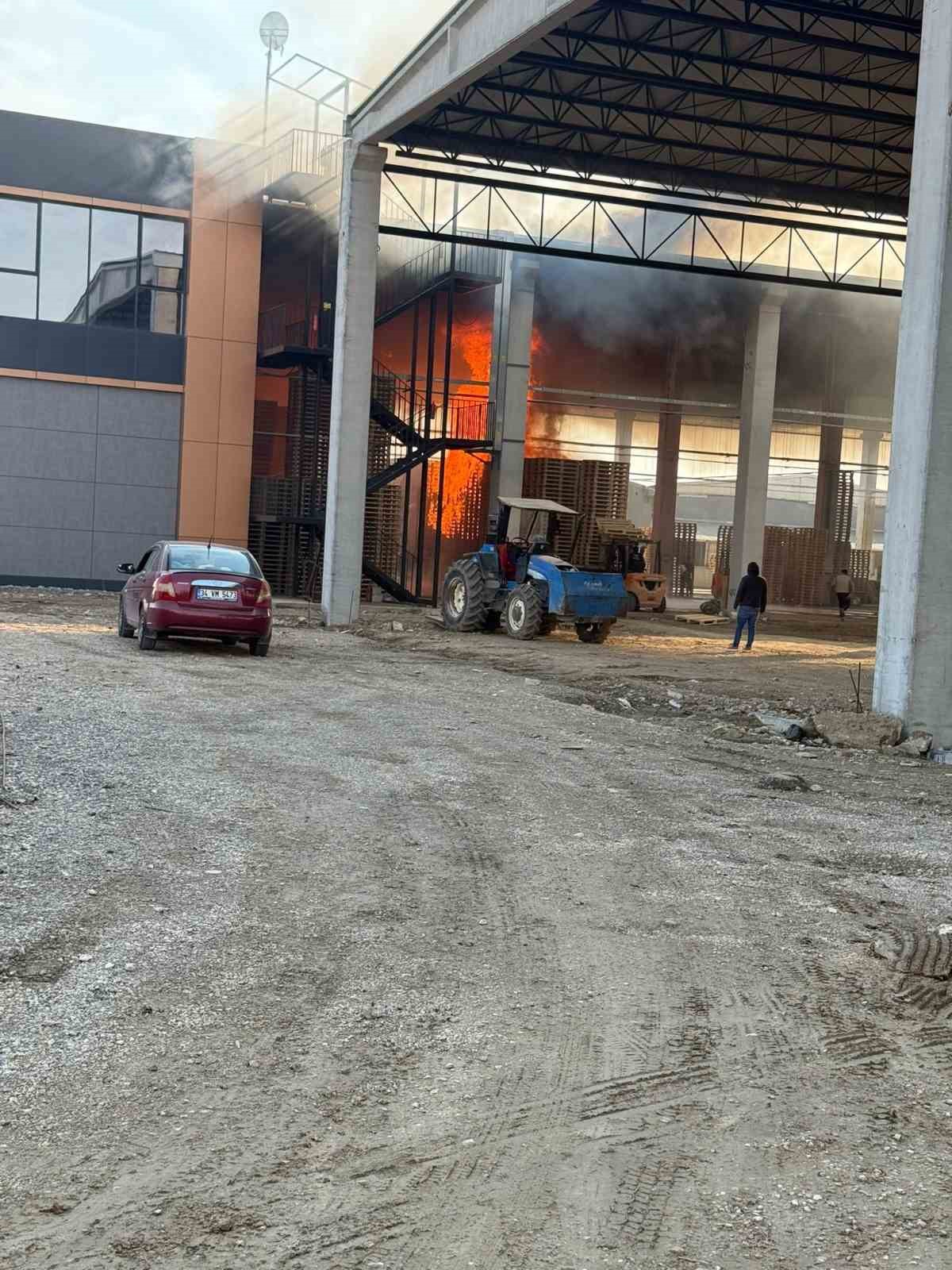 Bursa’da palet fabrikası alevlere teslim oldu
