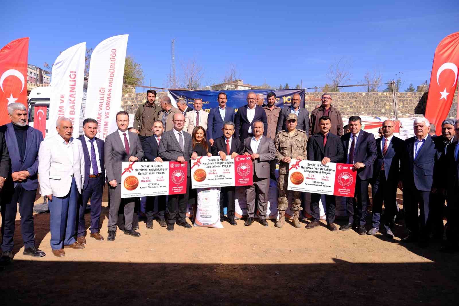 İdil’de 107 ton kırmızı mercimek tohumu dağıtıldı