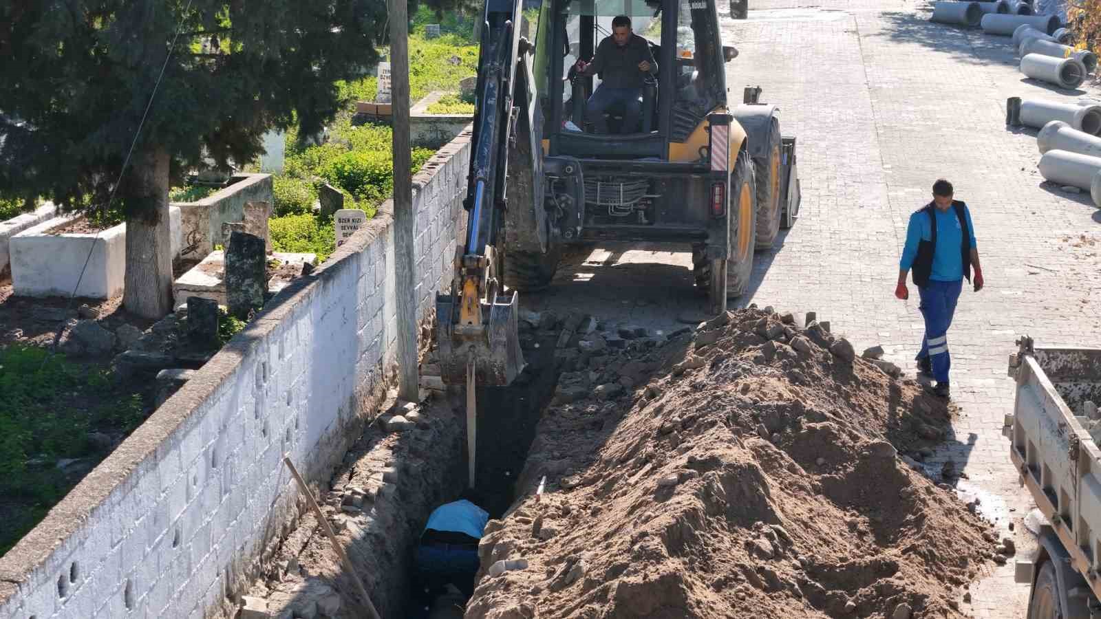 Söke’de yağmur suyu hattı çalışmaları sürüyor