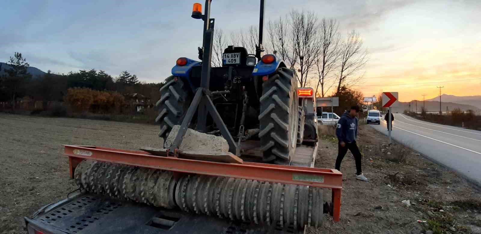 Bolu’da tarım aletinin altında kalan çiftçi ağır yaralandı